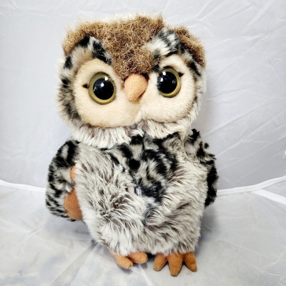 Adventure Planet 8" Leopard Print Owl Plush Stuffed Animal Realistic Soft Toy - Picture 1 of 11